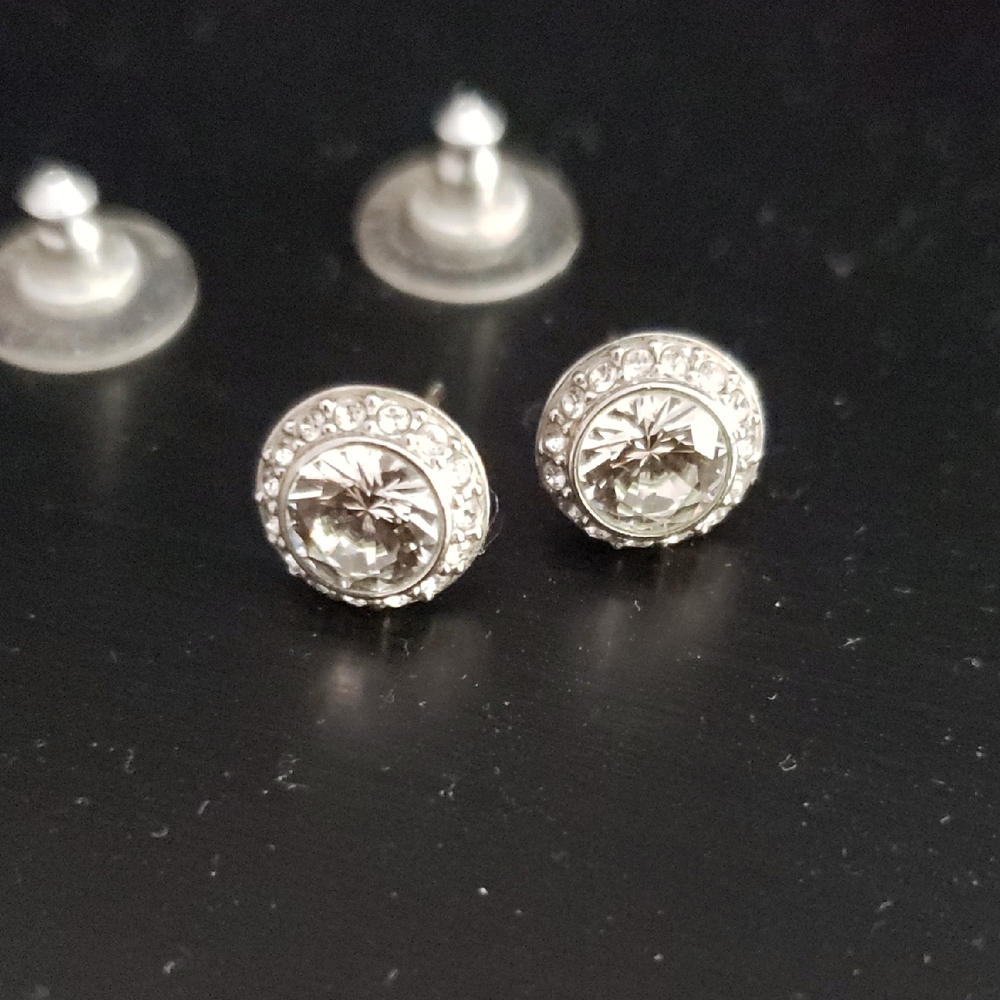 Swarovski Sparkling Silver Crystal Earrings